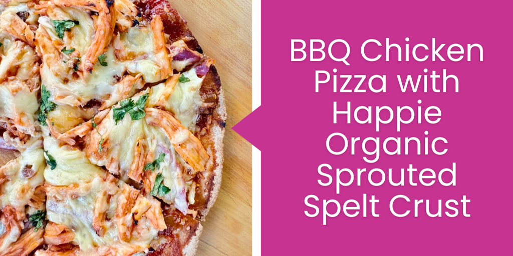 BBQ Chicken Pizza with Happie Organic Sprouted Spelt Crust