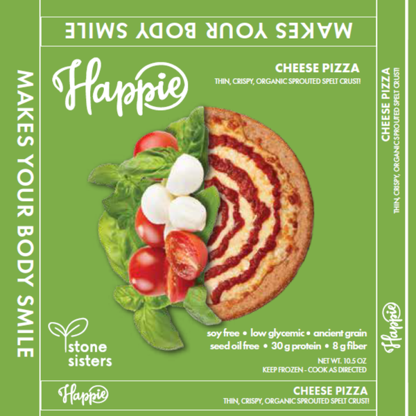 LOCAL PICKUP Happie Vegetarian Cheese Pizza with Organic Sprouted Spelt Crust, Case of 6